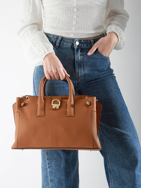 Sac Porté Main M Equestre Cuir Etrier Beige equestre EEQT142M vue secondaire 1