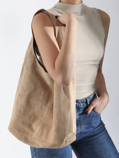 Sac Porté épaule Velvet Cuir Milano Beige velvet VE24062B vue secondaire 1