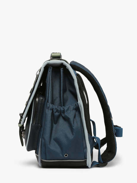 Cartable Enfant 2 Compartiments Cameleon Bleu vintage urban CA38 vue secondaire 2