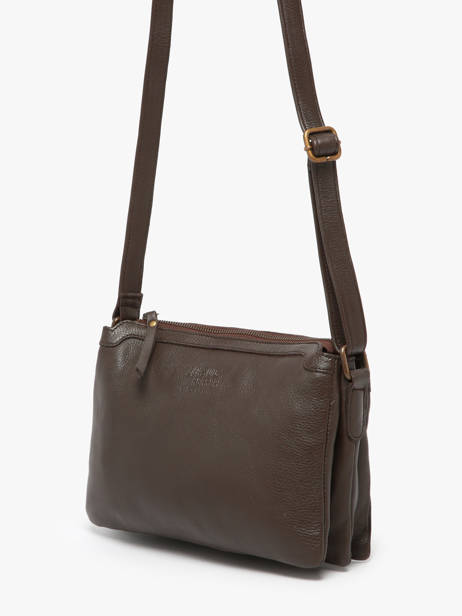 Sac Bandoulière Cow Cuir Basilic pepper Marron cow BCOW83 vue secondaire 2