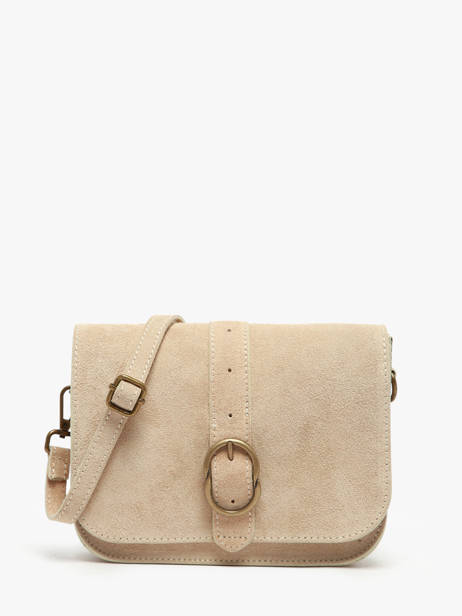 Sac Bandoulière Velvet Cuir Milano Beige velvet VE25063
