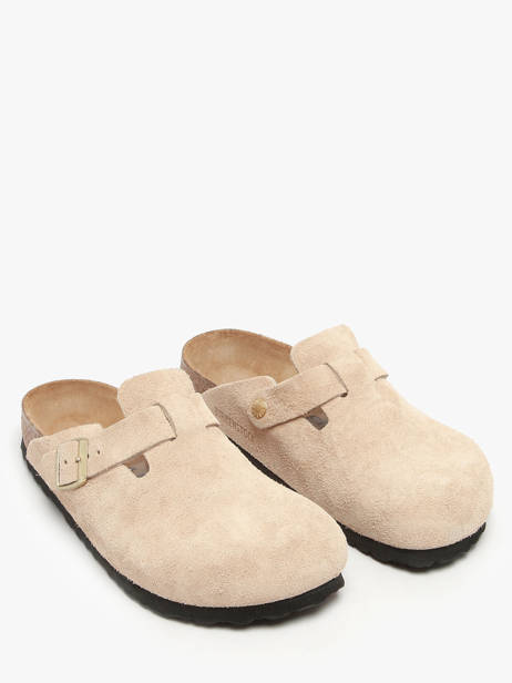 Mules Boston En Cuir Birkenstock Beige women 1030883 vue secondaire 1