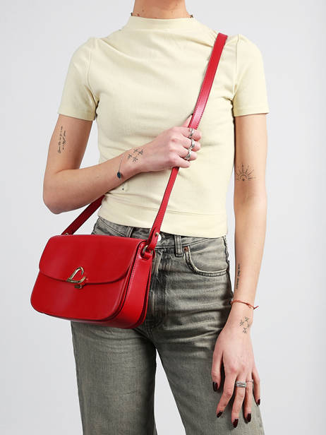 Sac Bandoulière Paris Philos Cuir Lancaster Rouge paris philos 82 vue secondaire 1