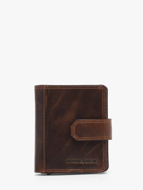 Porte-cartes Porte-monnaie Cuir Maverick Marron the original MAVTO063