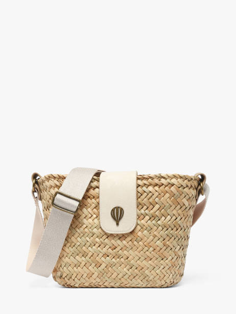 Sac Bandoulière Estival Raphia Le voyage en panier Beige estival PM944